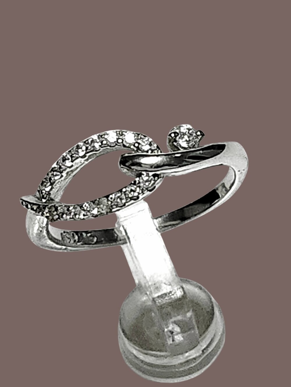 Sterling Silver 925 Sparkling Open Loop Unique Ring size 6